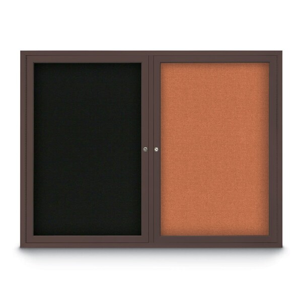 Corkboard, 72"x36", Pearl/Bronze